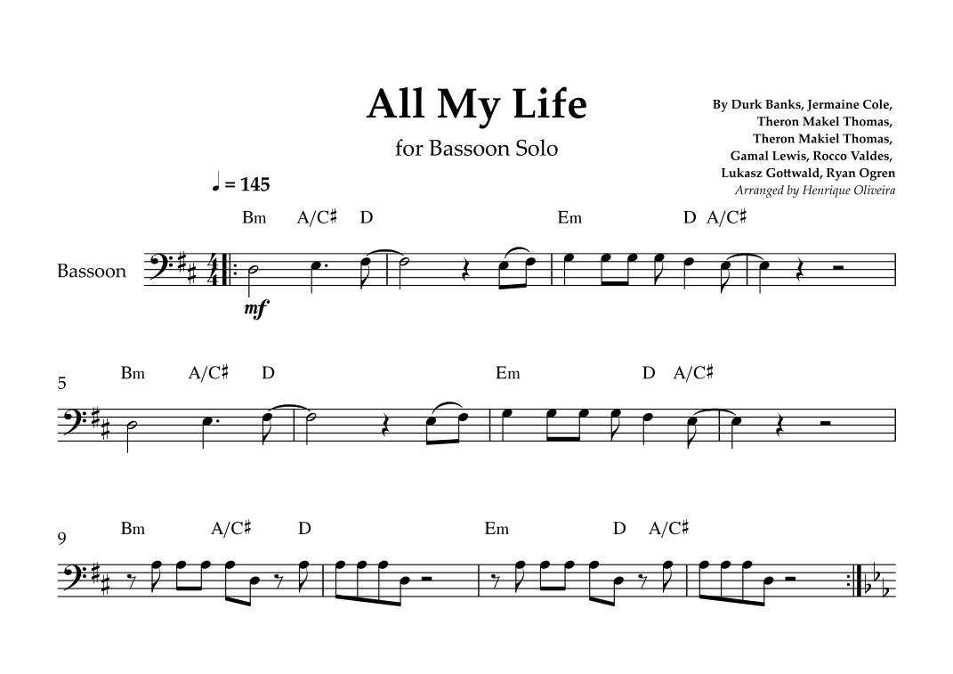 All My Life (arr. Henrique Oliveira)