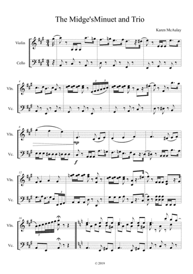 The Midge's Minuet and Trio for violin and cello