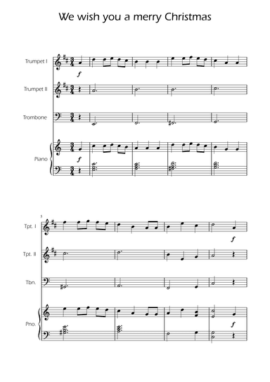 We Wish You a Merry Christmas - Brass Trio  w/ Piano (arr. Ygor Nunes)