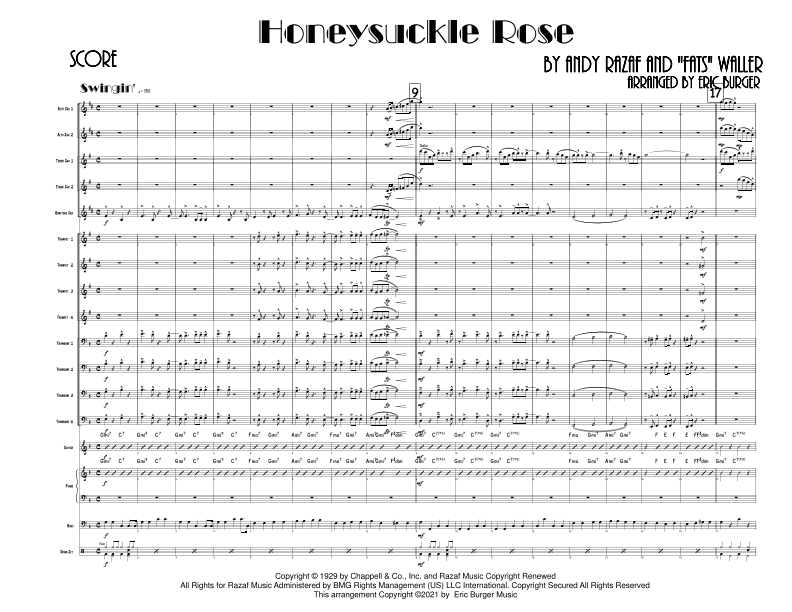 Honeysuckle Rose (arr. Eric Burger)