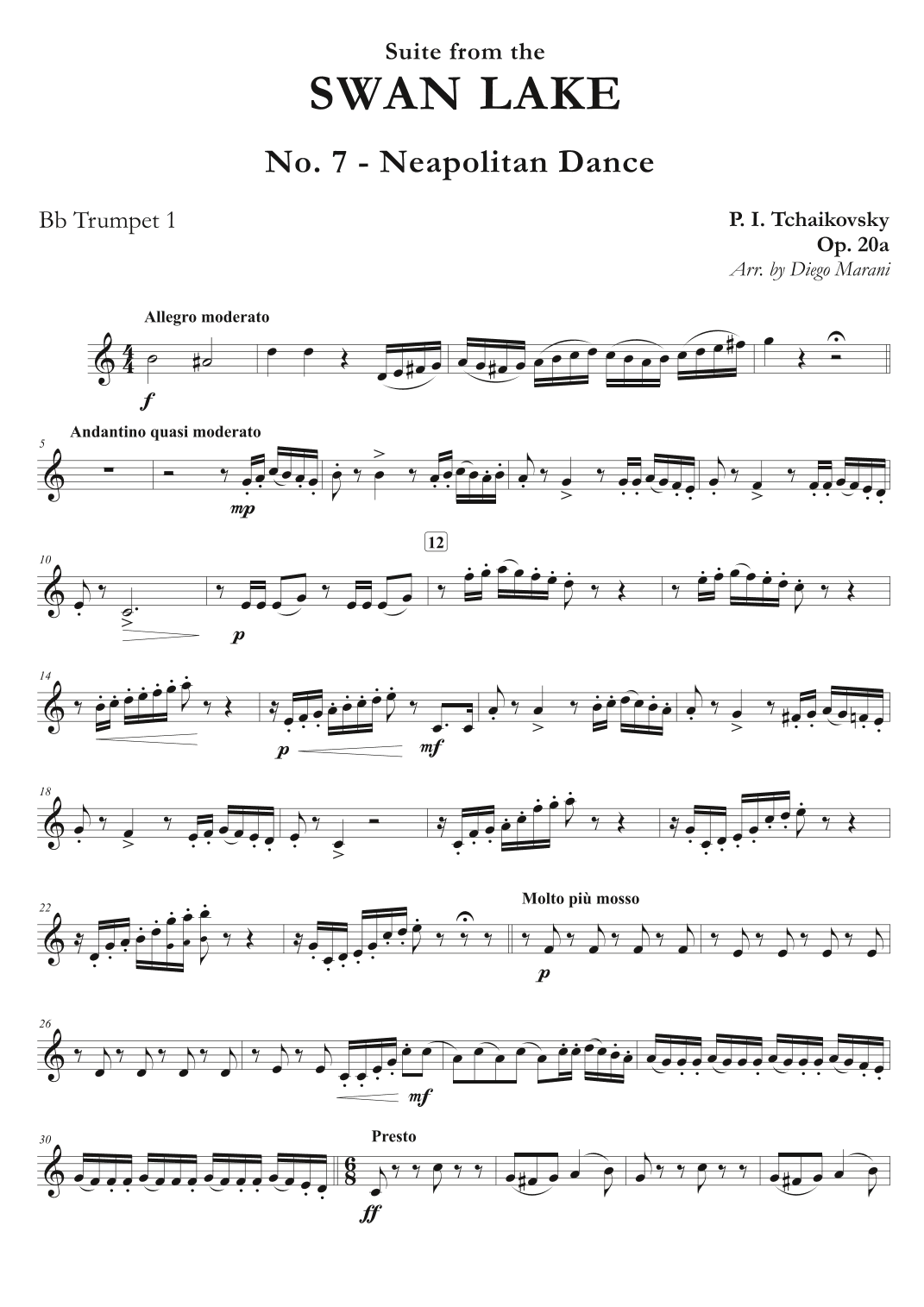 "Neapolitan Dance" from Swan Lake Suite for Brass Quartet (arr. Diego Marani)