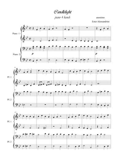 Candlelight. Piano 4 hands (arr. Ester Alessandrini)