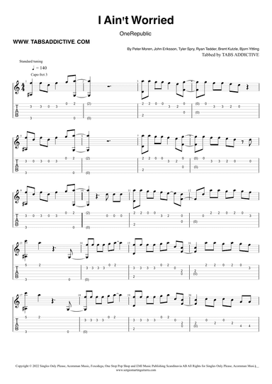 I Ain't Worried (arr. TABS ADDICTIVE - SERGIO MARTIN GUITARRA)