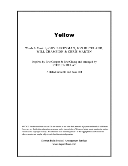 Yellow (arr. Stephen Bulat)