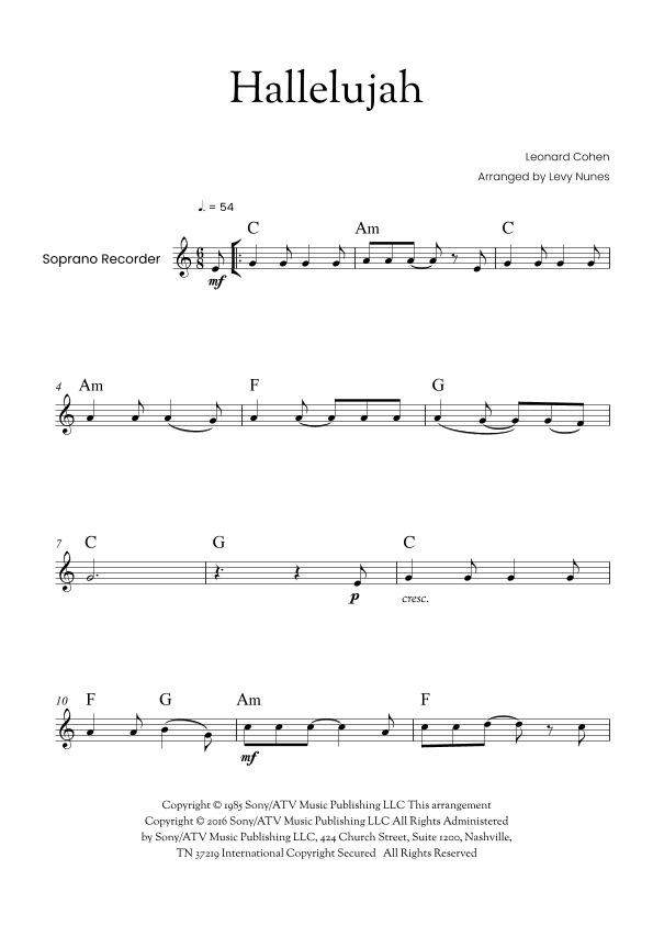 Hallelujah (arr. Levy Nunes)