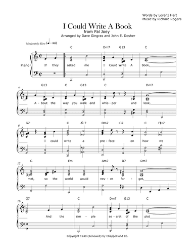 I Could Write A Book (arr. Dave Gingras and John E. Dosher)