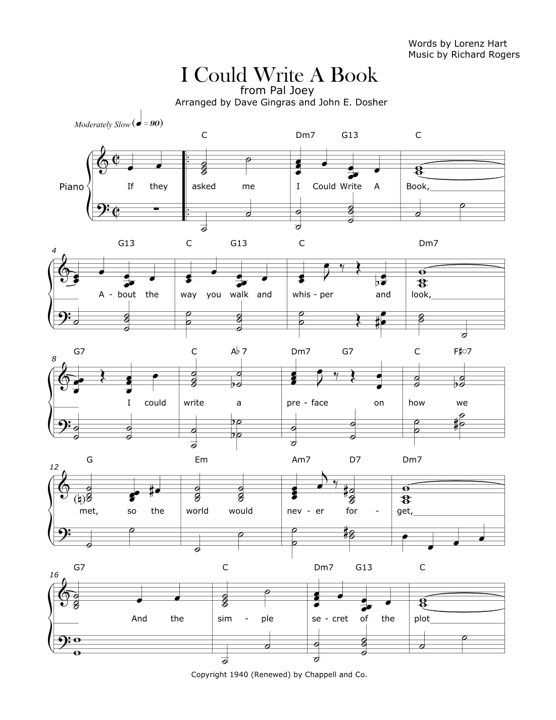 I Could Write A Book (arr. Dave Gingras and John E. Dosher)