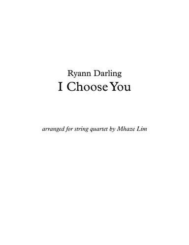 I Choose You (arr. Mhaze Lim)