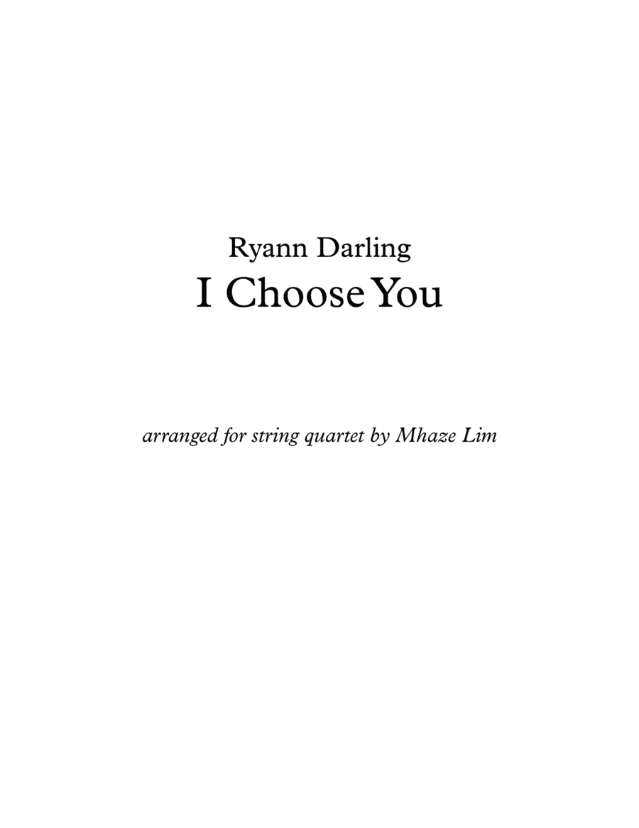 I Choose You (arr. Mhaze Lim)
