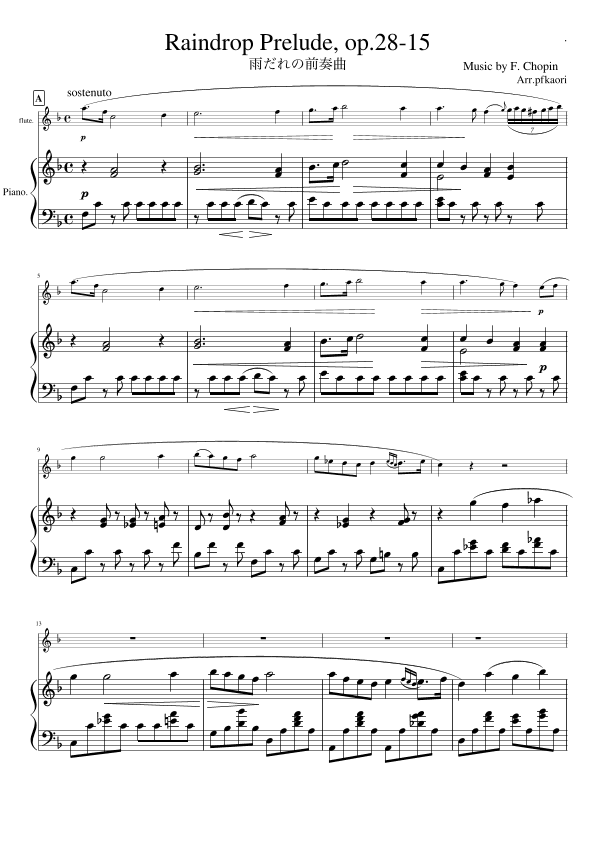 "Etude op.28 No.15" (Fdur) (arr. pfkaori)
