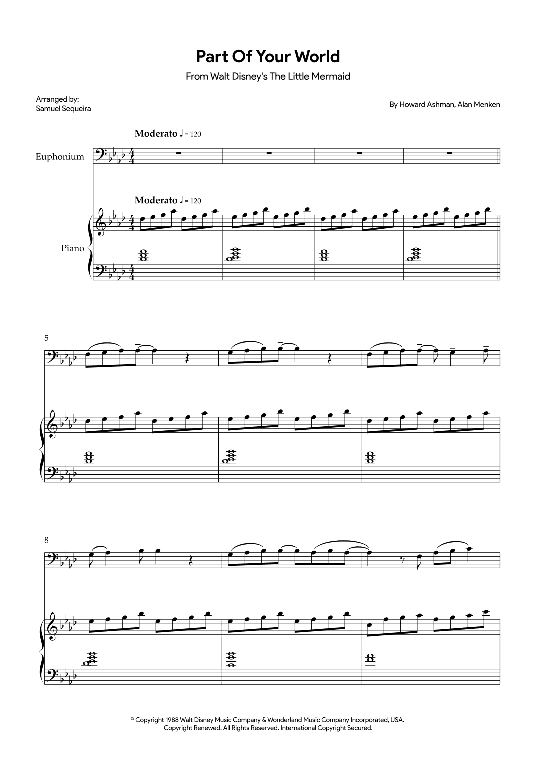 Part Of Your World (reprise) (arr. Samuel Sequeira)
