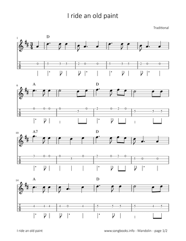 I ride an old paint (arr. songbooks.info)