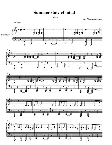 Summer State Of Mind (arr. Nazareno Aversa)