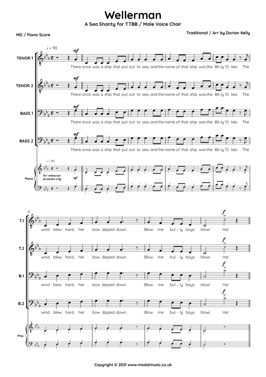 Wellerman (TTBB) (arr. Dorian Kelly)