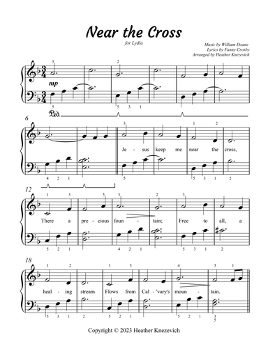 Near the Cross- easy piano (arr. Heather Knezevich)