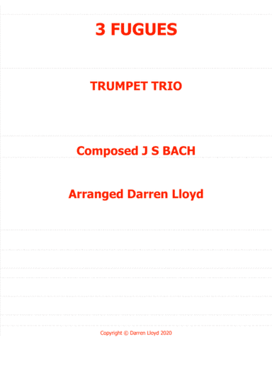 3 Fugues J S Bach - Trumpet trio (arr. Pott Shrigley Press)