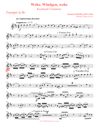 "Wehe, Windgen, Wehe" (Blow Winds, Blow!) by Samuel SCHEIDT (arr. Derrick Th. Lewis)