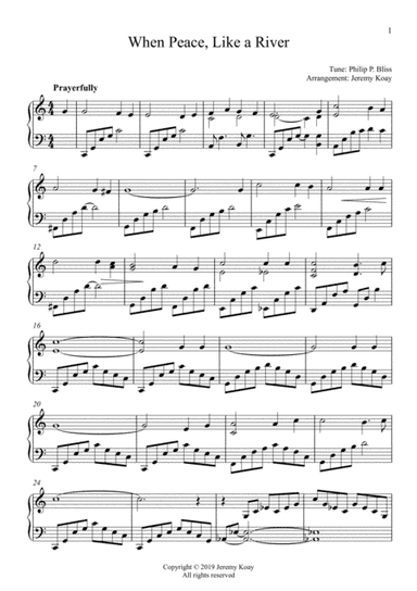 When Peace, Like a River (Solo Piano) (arr. Jeremy Koay)