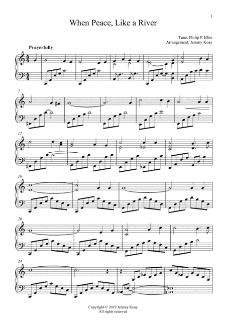 When Peace, Like a River (Solo Piano) (arr. Jeremy Koay)