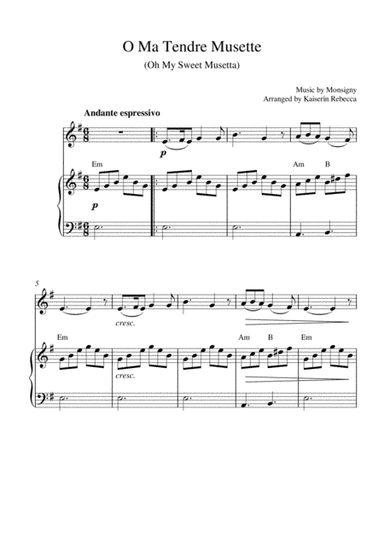 O Ma Tendre Musette (Oh My Sweet Musetta) (arr. Kaiserin Rebecca)