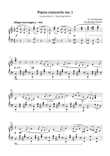 Piano Concerto no 1 (arr. Rodrigo Faleiros)