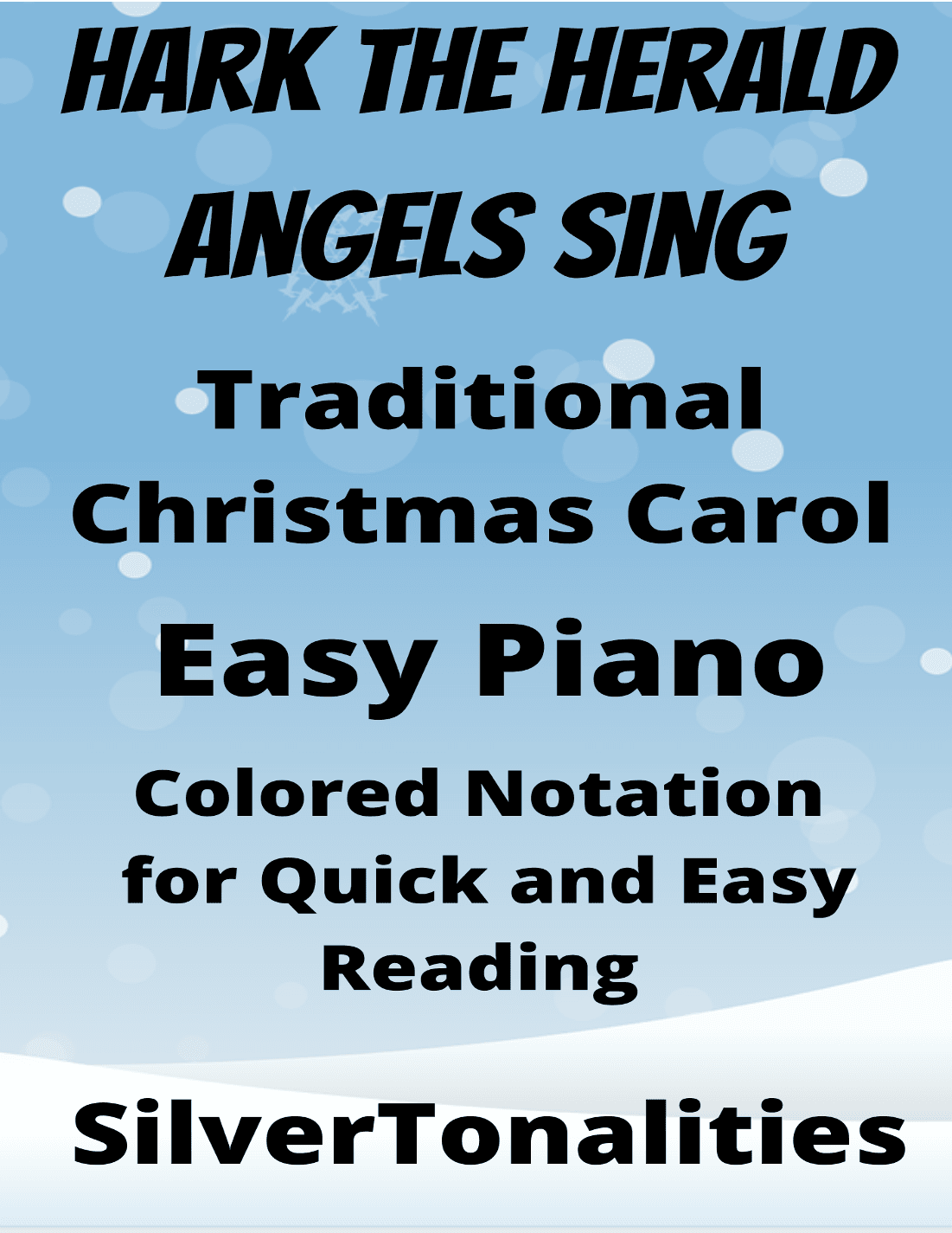 Hark the Herald Angels Sing Easiest Piano Sheet Music with Colored Notation (arr. SilverTonalities)