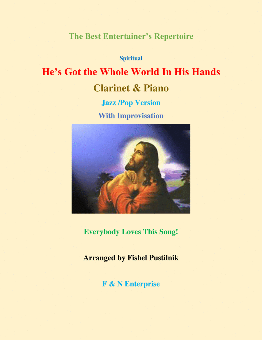 "He's Got the Whole World In His Hands"-Piano Background Track (Wlth Improvisation) for Clarinet and (arr. Fishel Pustilnik)