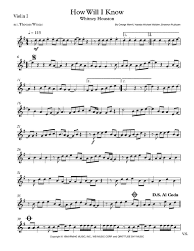 How Will I Know (arr. Thomas Winter)