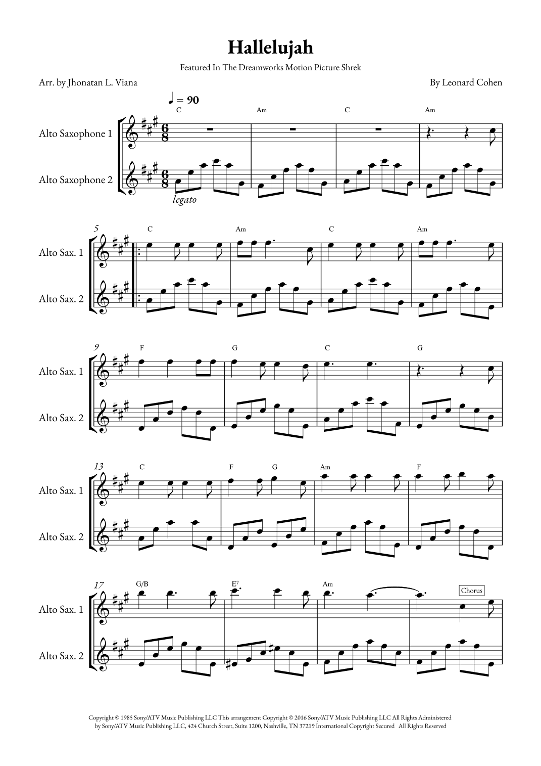 Hallelujah (arr. Jhonatan Lucio Viana)