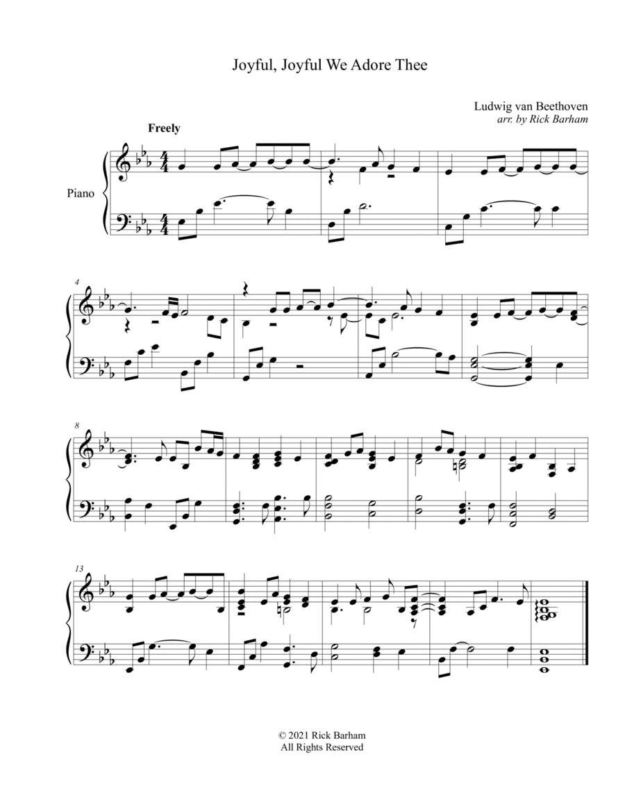 Joyful, Joyful We Adore Thee (arr. Rick Barham)