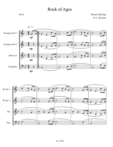 Rock of Ages (Brass Quartet) (arr. B. C. Dockery)