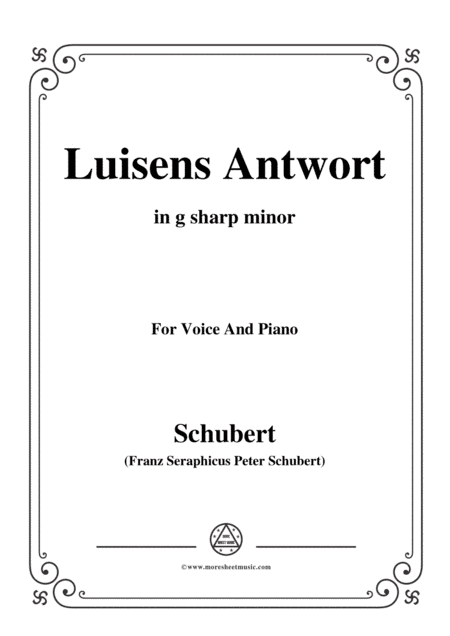 Schubert-Luisens Antwort,in g sharp minor,for Voice&Piano (arr. MSM)