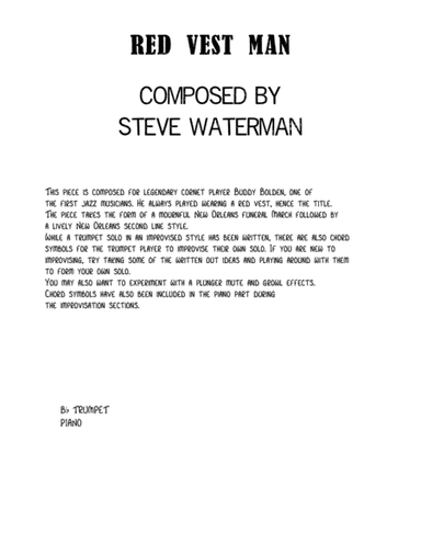 Red Vest Man for Bb Trumpet and Piano