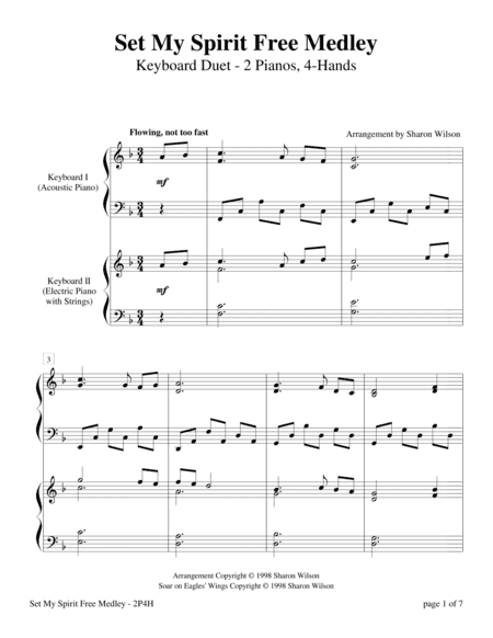 Set My Spirit Free Medley (2 Pianos, 4-Hands) (arr. Sharon Wilson)
