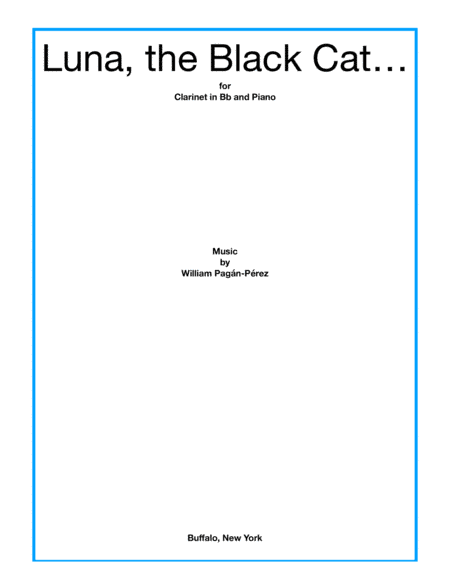 Luna, The Black Cat for Clarinet in Bb and Piano