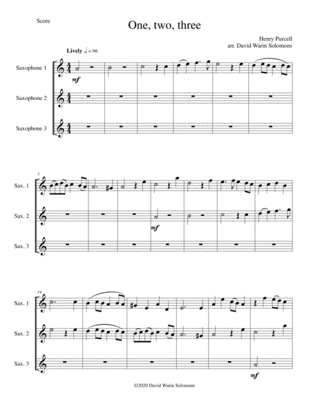 Eight Classical and Traditional Canons for 3 saxophones (arr. David Warin Solomons)