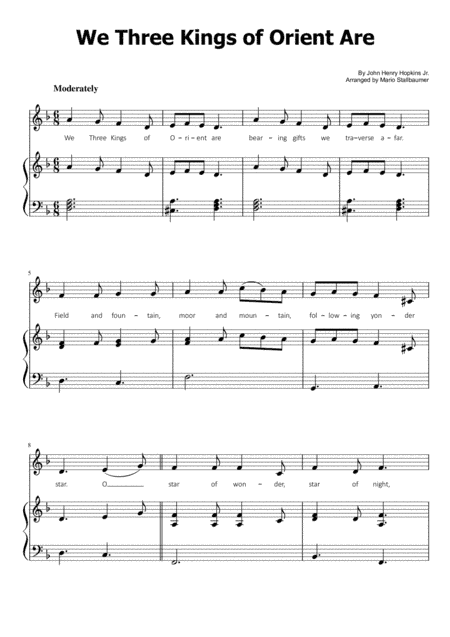 We Three Kings - Easy Piano (arr. Mario Stallbaumer)