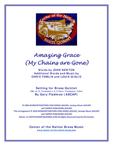 Amazing Grace (my Chains Are Gone) (arr. Gary Fladmoe (ASCAP))