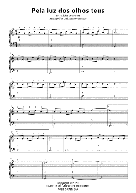 Pela Luz Dos Olhos Teus (arr. Guilherme Veroneze)