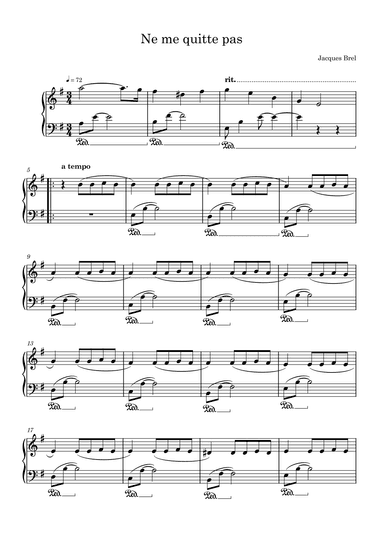 Ne Me Quitte Pas (arr. Harvus Sylvain)