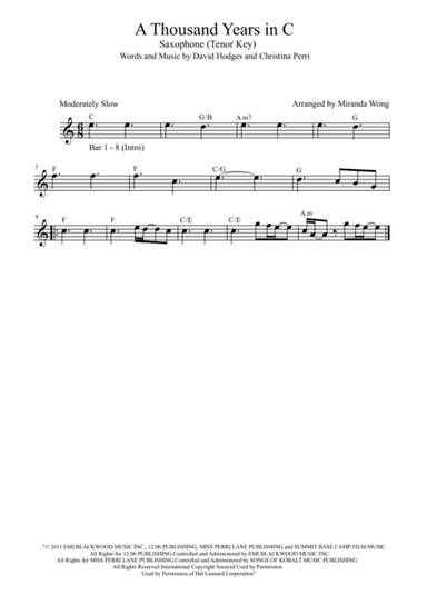 A Thousand Years (arr. Miranda Wong)