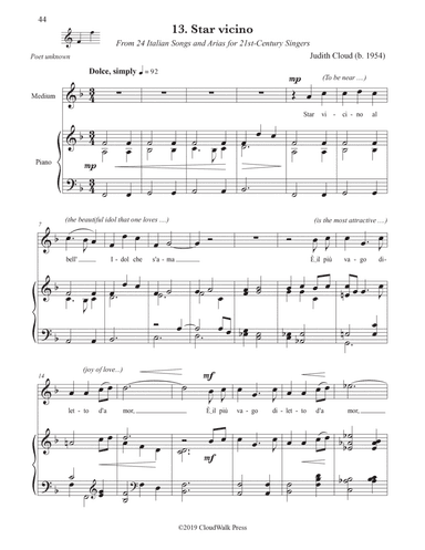 24 Italian Songs and Arias for 21st-Century Singers, no. 13 Star vicino