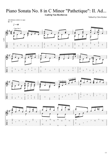 Piano Sonata No. 8 in C Minor "Pathetique": II. Adagio cantabile by Ludwig Van Beethoven (Solo Finge (arr. Chris Richter)