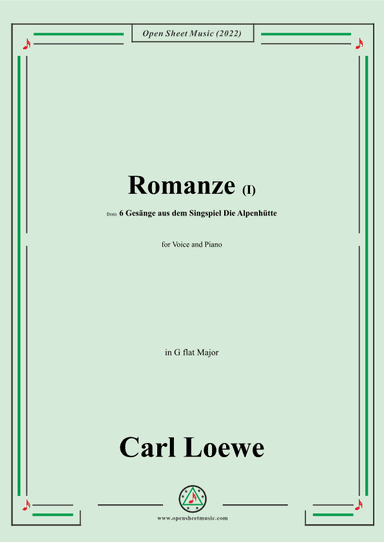 Loewe-Romanze(I),in G flat Major,for Voice and Piano (arr. OSM Press)