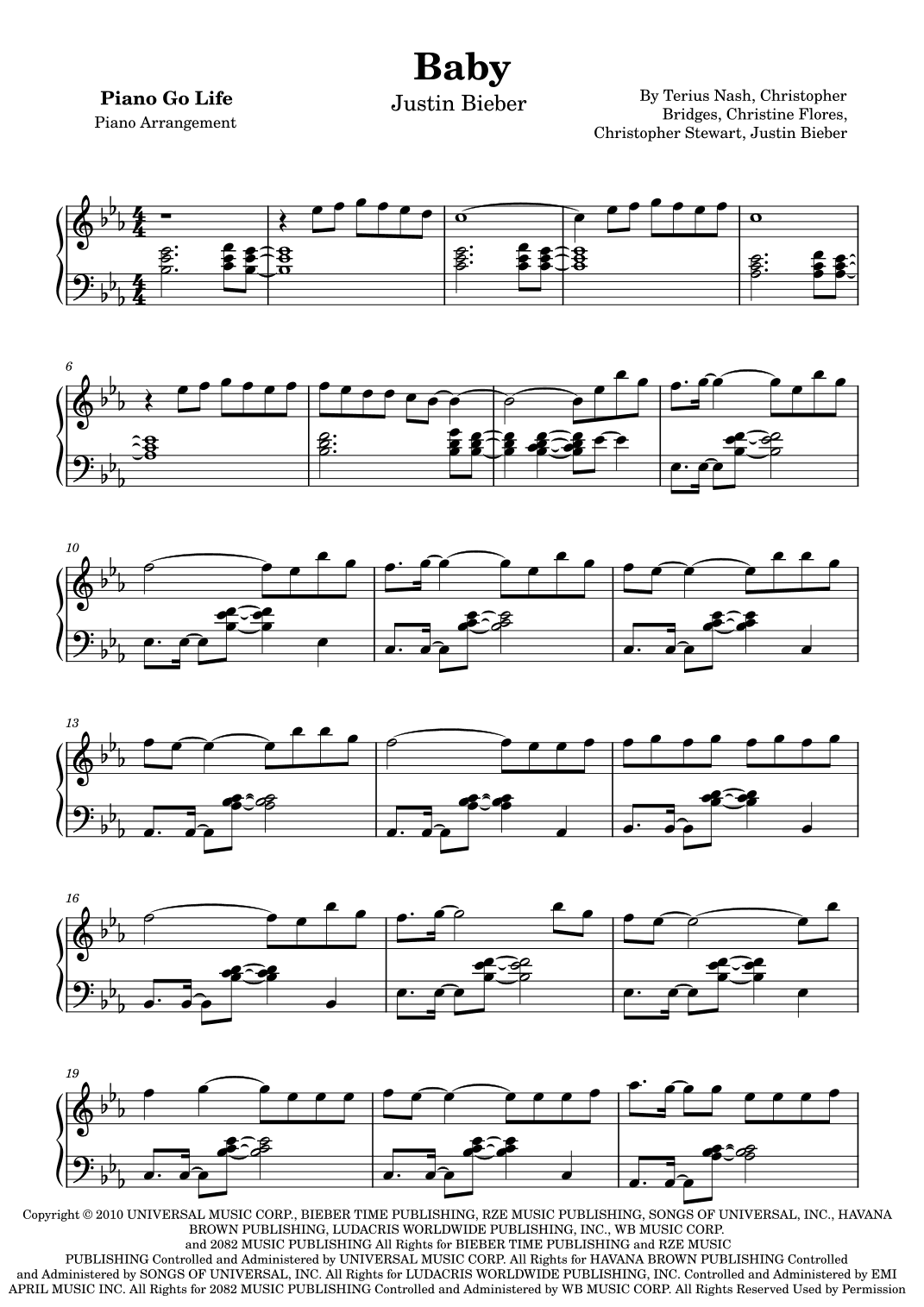 Baby (arr. Piano Go Life)