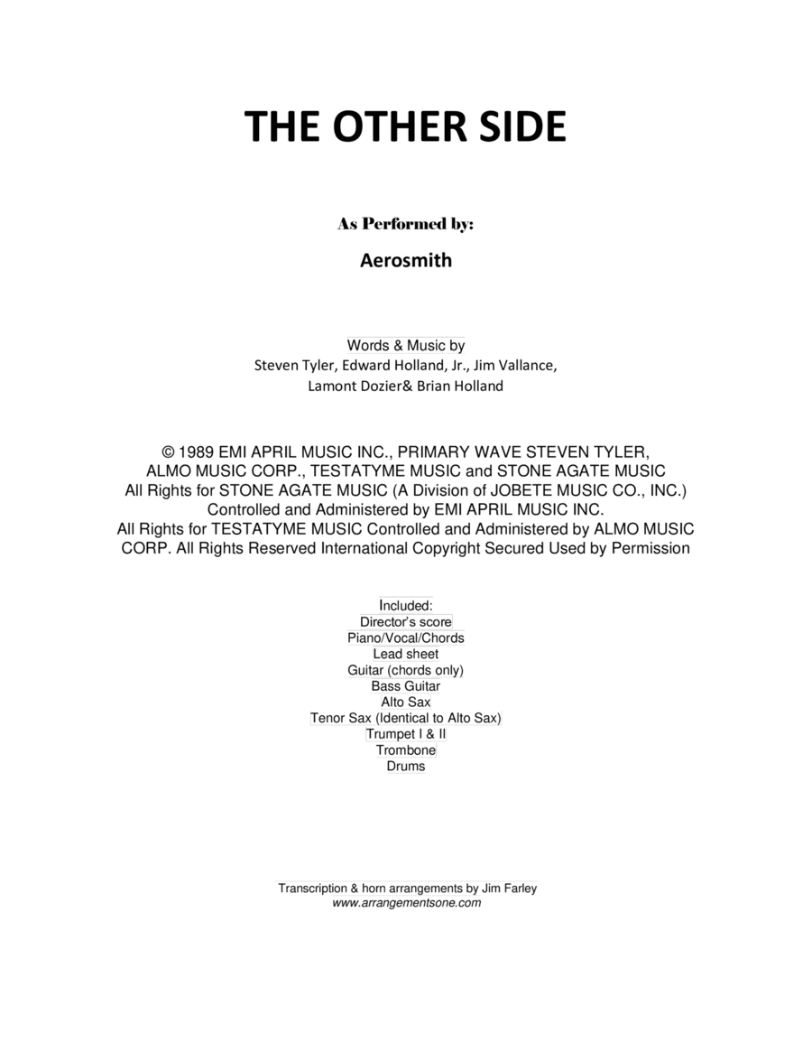 The Other Side (arr. Jim Farley www.arrangementsone.com)