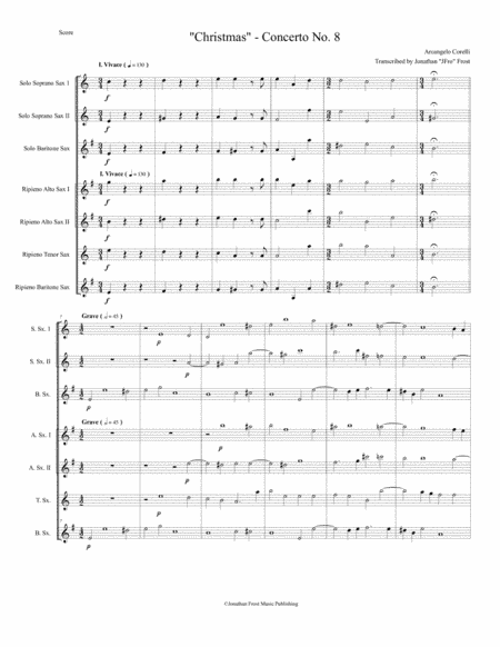 Concerto Grosso No. 8 - "Christmas Concerto" for Saxophone Ensemble (arr. Jonathan Frost)