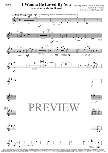 I Wanna Be Loved By You  from GOOD BOY (arr. Jan Angermüller)
