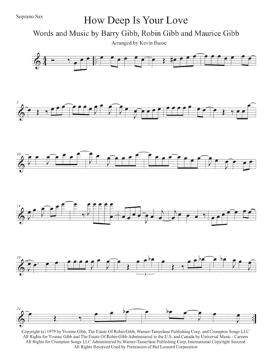 How Deep Is Your Love  from the Motion Picture SATURDAY NIGHT FEVER (arr. Kevin Busse)