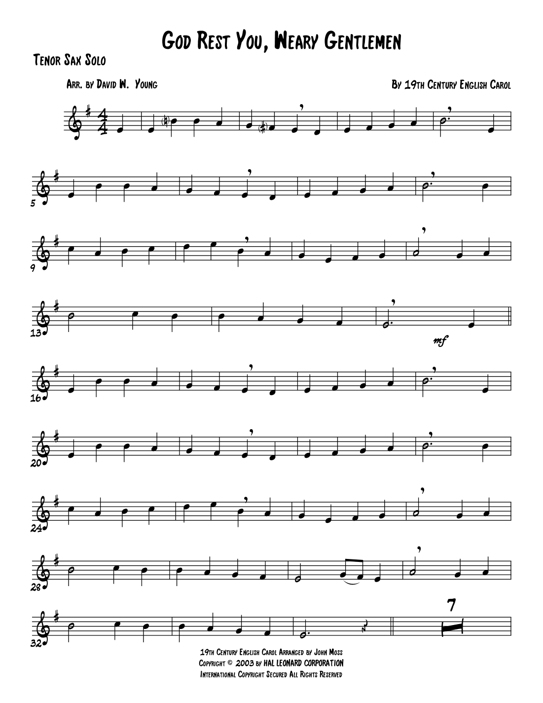 God Rest Ye Merry, Gentlemen (arr. David W. Young)